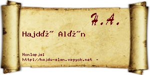 Hajdú Alán névjegykártya